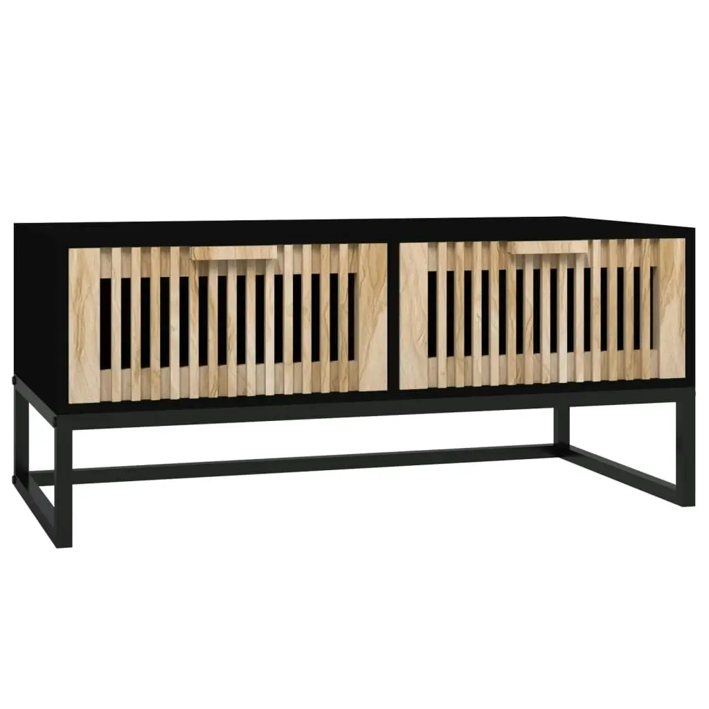 Coffee Table Black 80x40x35 cm Engineered Wood and Iron 352101