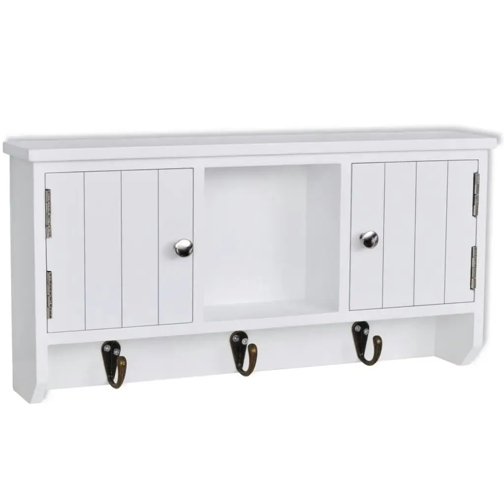 Wall Cabinet for Keys and Jewellery with Doors and Hooks 241850