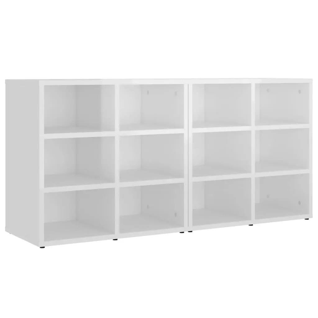 Shoe Cabinets 2 pcs High Gloss White 52.5x30x50 cm 808697