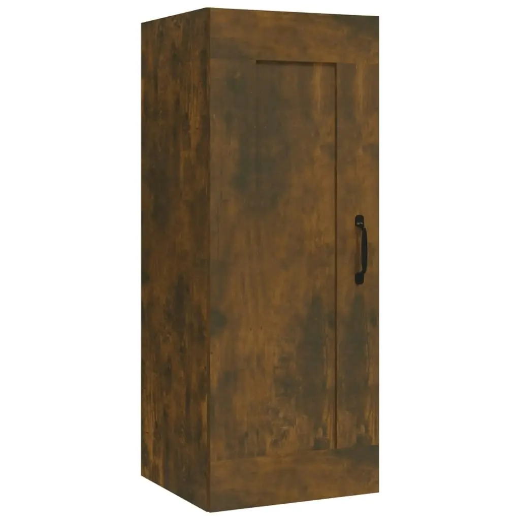 Hanging Cabinet Smoked Oak 35x34x90 cm Engineered Wood 817453