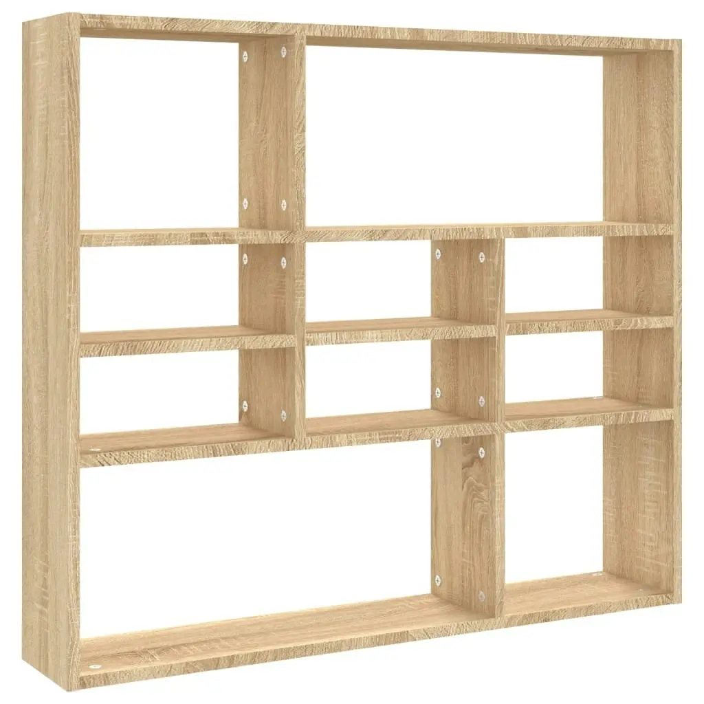 Wall Shelf Sonoma Oak 90x16x78 cm Engineered Wood 802942