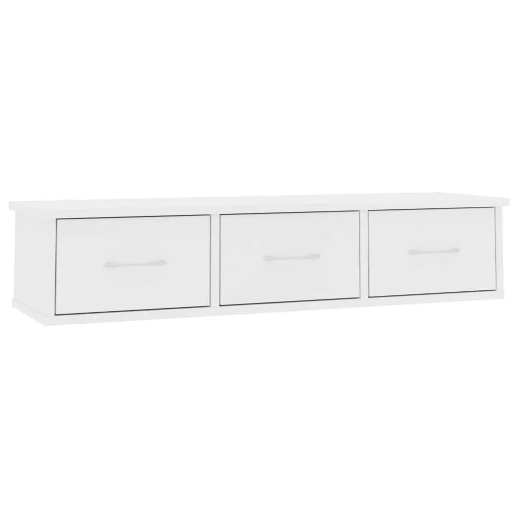 Wall-mounted Drawer Shelf White 88x26x18.5 cm Engineered Wood 800594