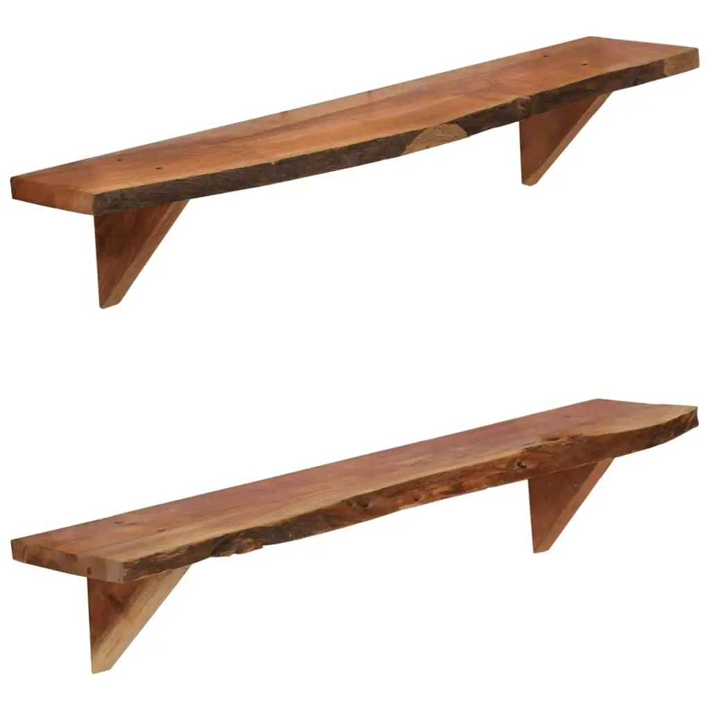 Wall Shelves 2 pcs 90x20x18 cm Solid Acacia Wood 247928