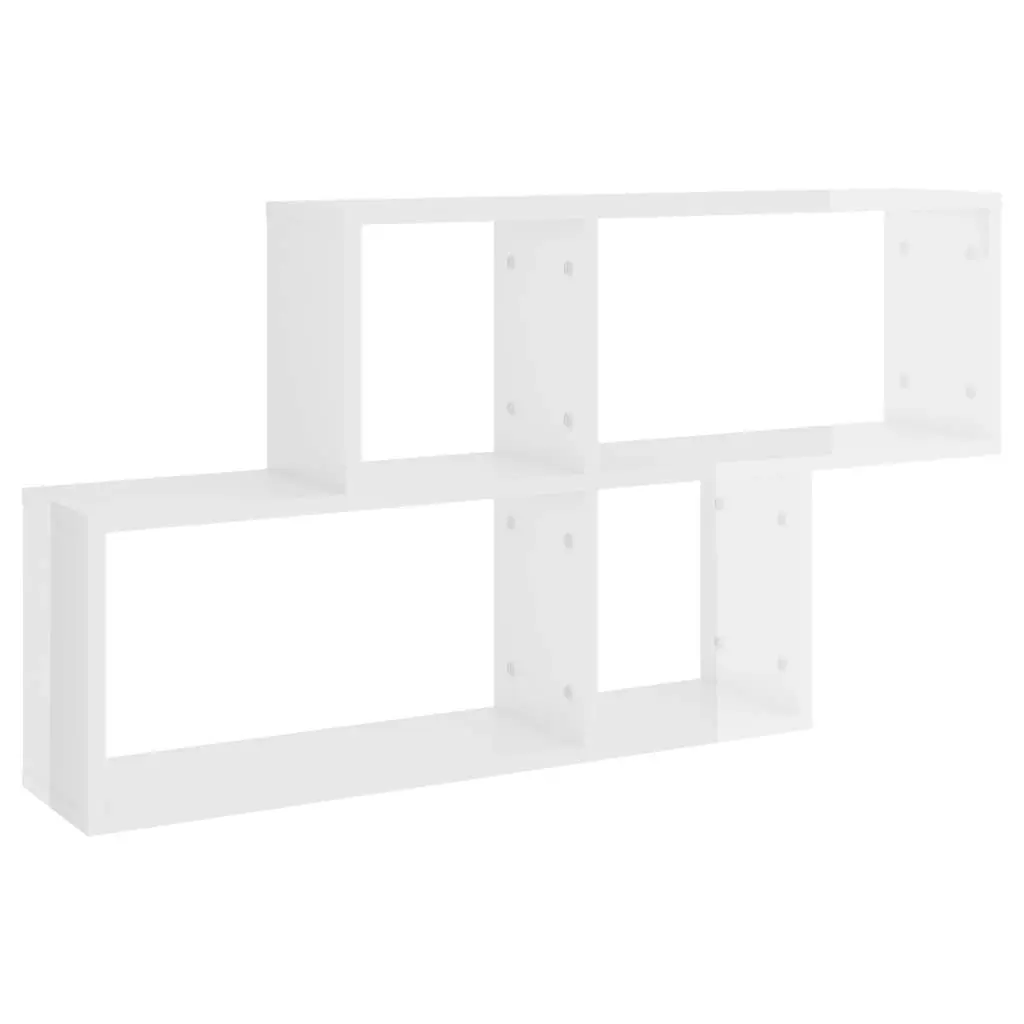 Wall Shelf High Gloss White 100x18x53 cm Engineered Wood 807166