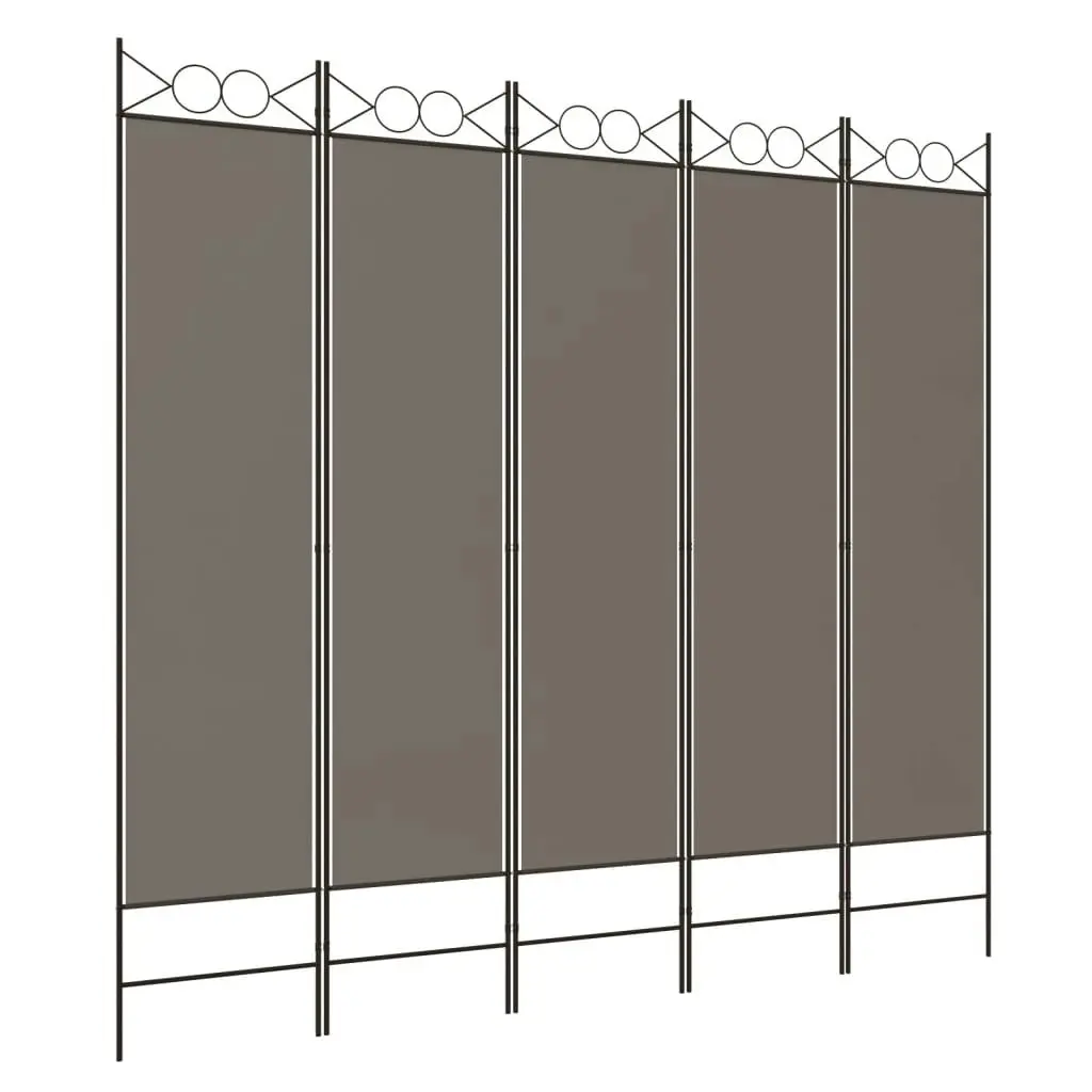 5-Panel Room Divider Anthracite 200x200 cm Fabric 350156