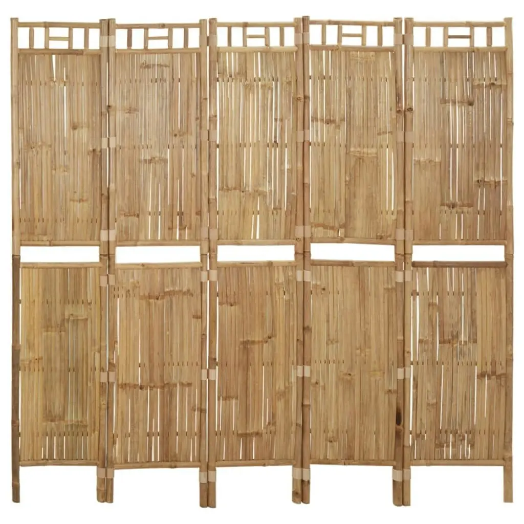 5-Panel Room Divider Bamboo 200x180 cm 341750