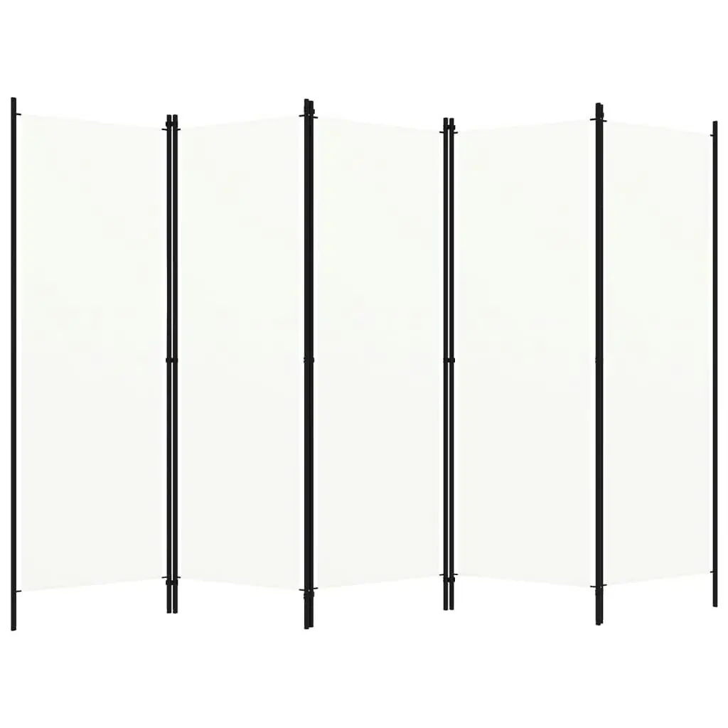 5-Panel Room Divider White 250x180 cm 320723