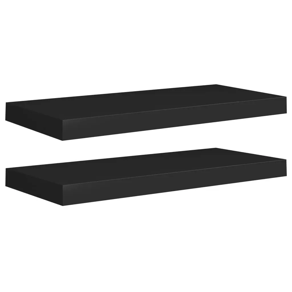 Floating Wall Shelves 2 pcs Black 60x23.5x3.8 cm MDF 323833