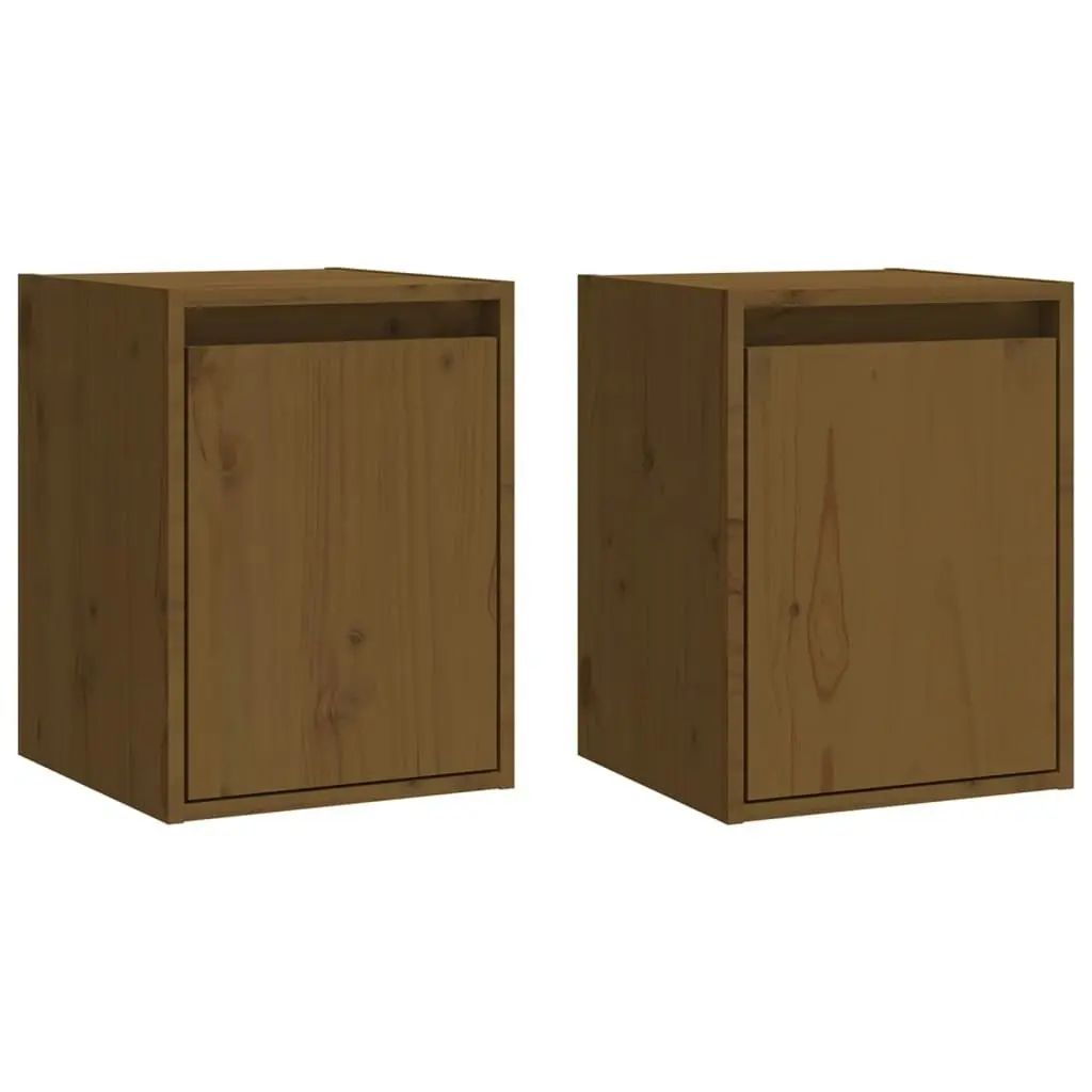 Wall Cabinets 2pcs Honey Brown 30x30x40 cm Solid Wood Pine 813482