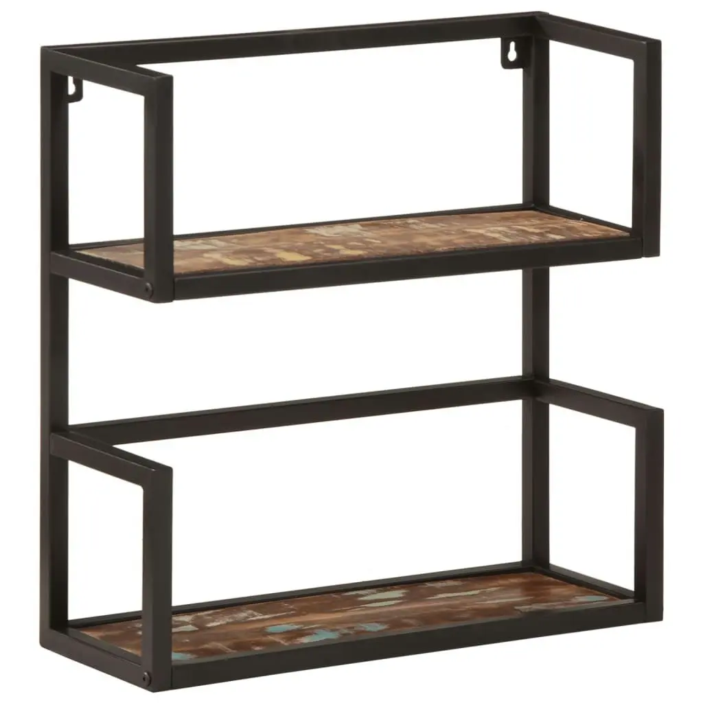 Wall Shelf 55x20x55 cm Solid Wood Reclaimed and Iron 374969