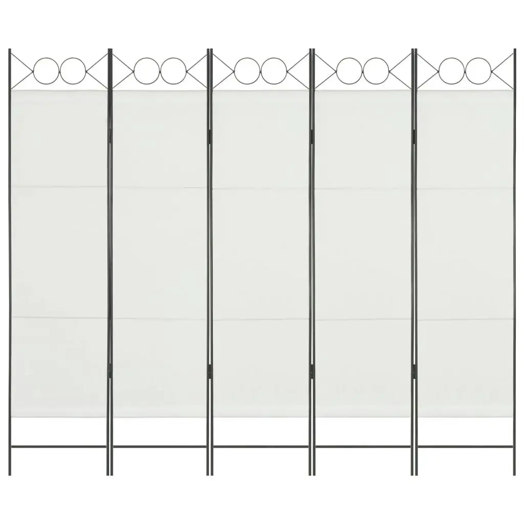 5-Panel Room Divider White 200x180 cm 280239