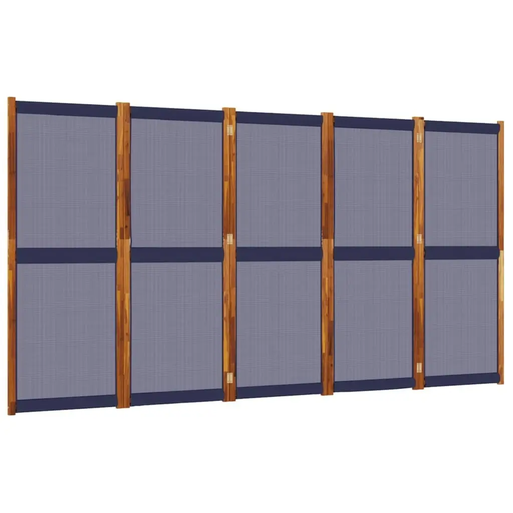 5-Panel Room Divider Dark Blue 350x180 cm 4003361