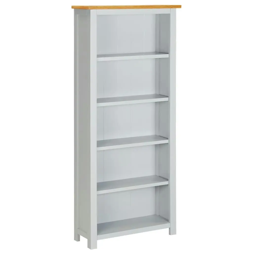 5-Tier Bookcase 60x22.5x140 cm Solid Oak Wood 288629