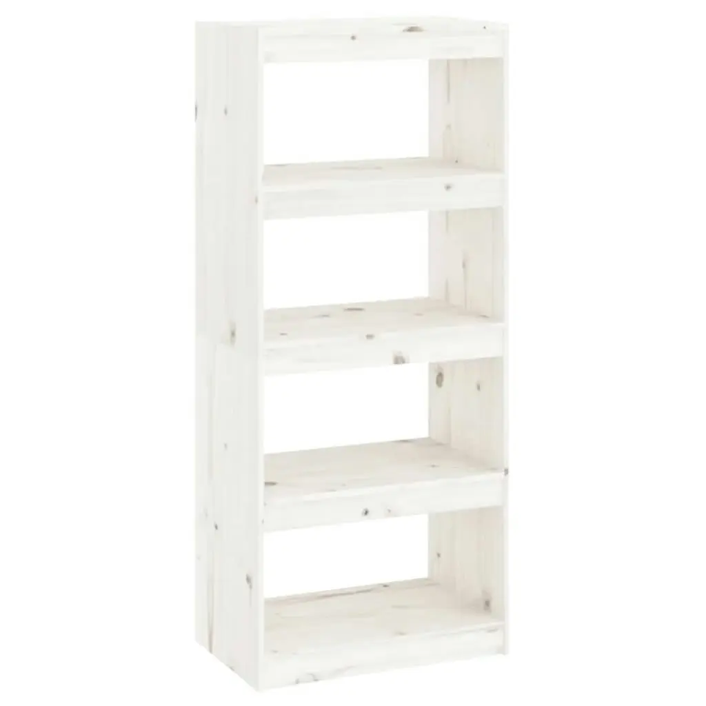 Book Cabinet/Room Divider White 60x30x135.5 cm Solid Wood Pine 808169