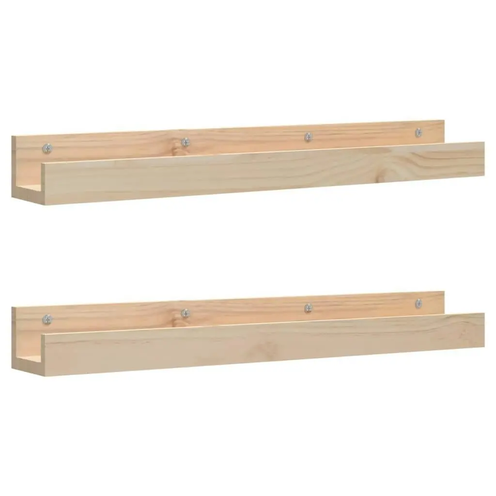 Wall Shelves 2 pcs 80x12x9 cm Solid Wood Pine 823589