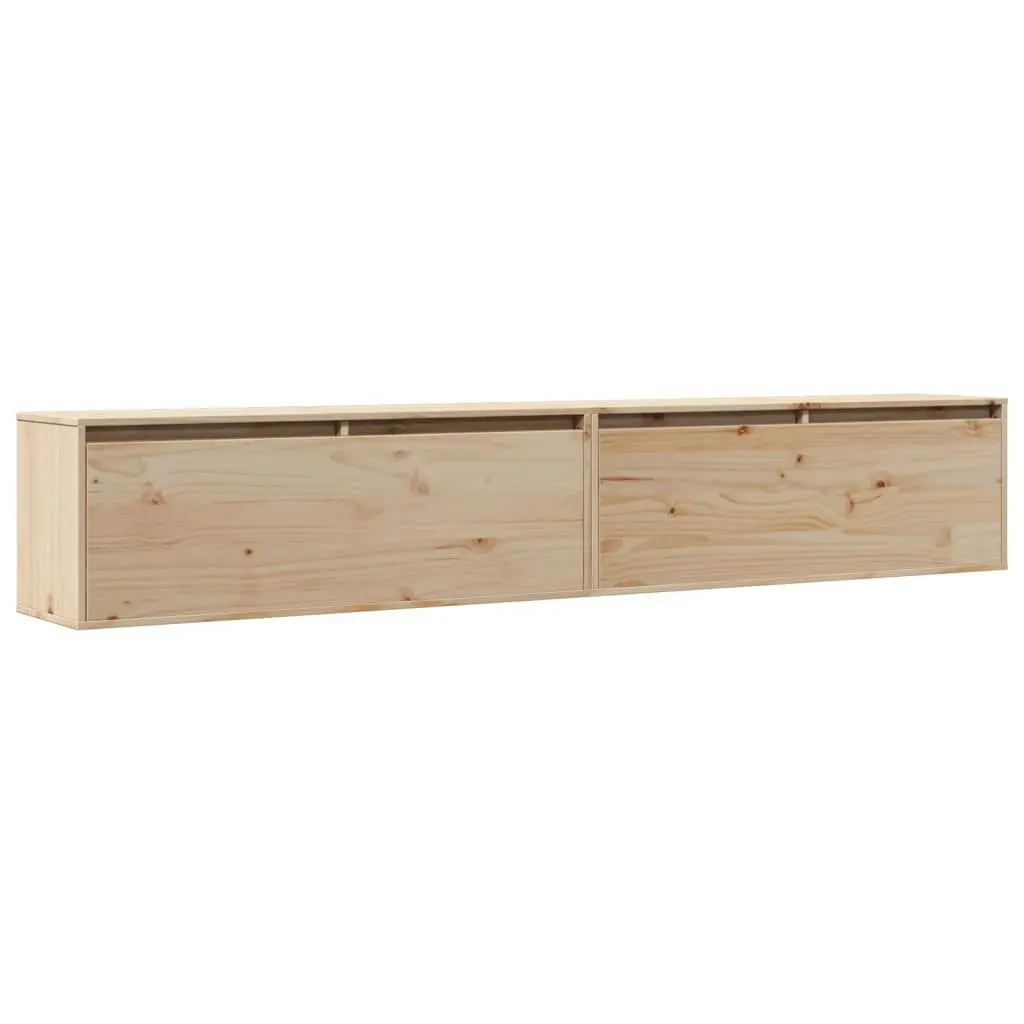 Wall Cabinets 2pcs 100x30x35 cm Solid Wood Pine 813466