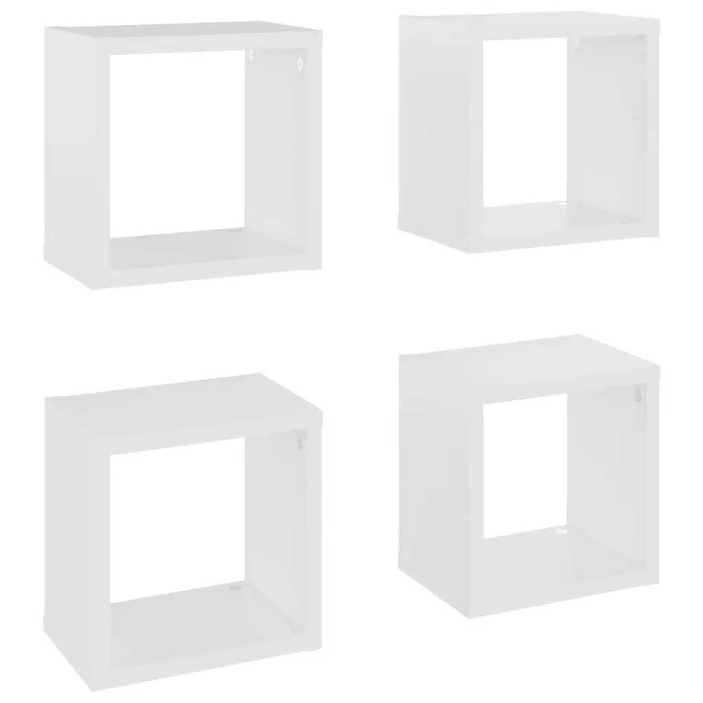 Wall Cube Shelves 4 pcs White 22x15x22 cm 807053