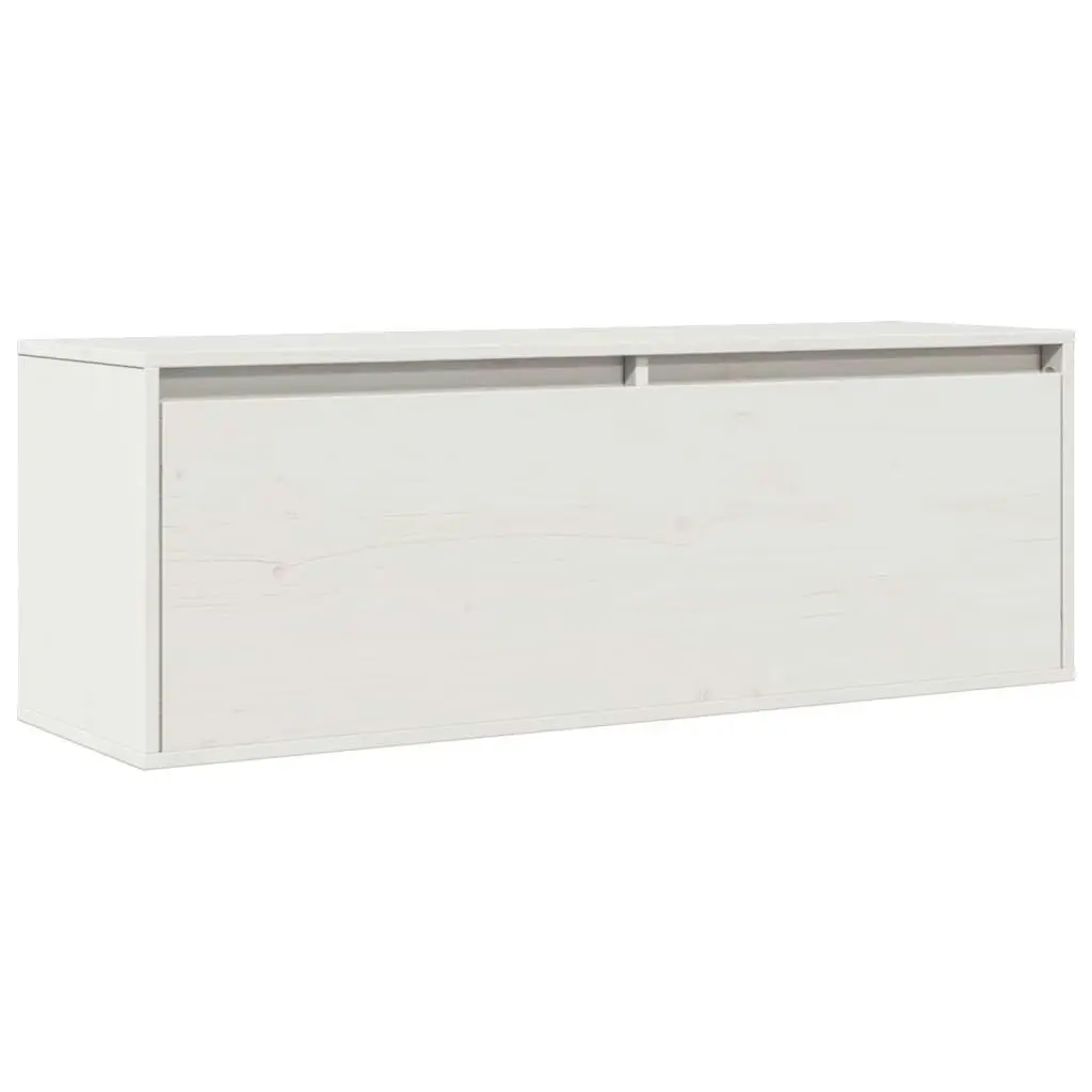 Wall Cabinet White 100x30x35 cm Solid Wood Pine 813467