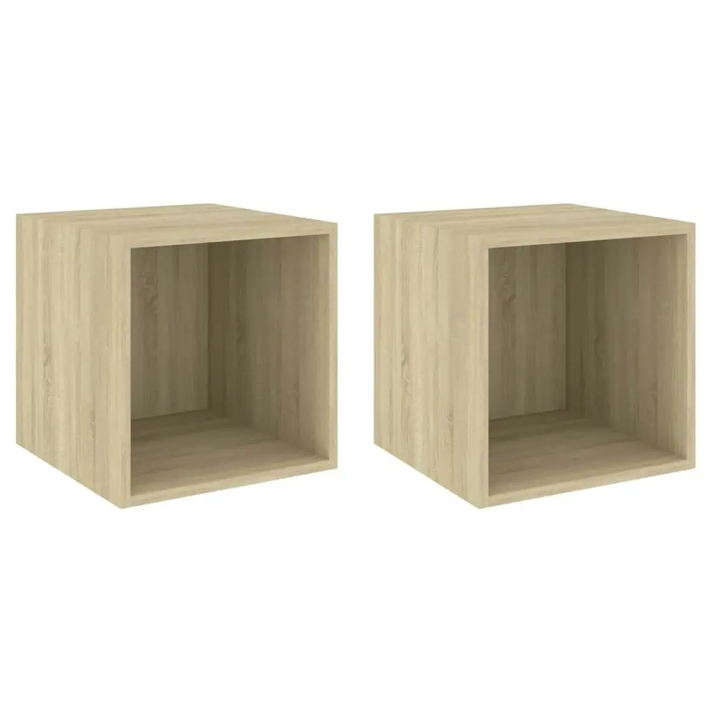 Wall Cabinets 2 pcs Sonoma Oak 37x37x37 cm Engineered Wood 805454