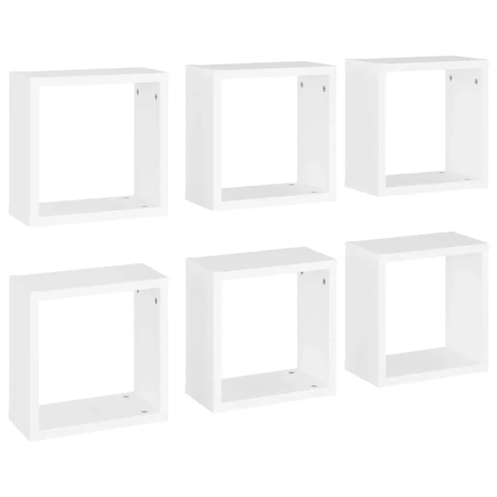 Wall Cube Shelves 6 pcs White 30x15x30 cm 807000