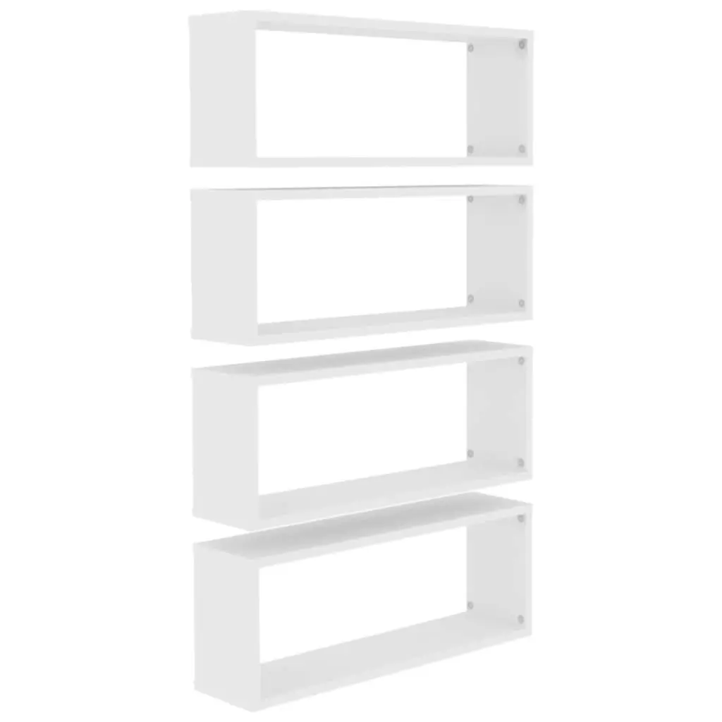 Wall Cube Shelves 4 pcs White 60x15x23 cm Engineered Wood 807134