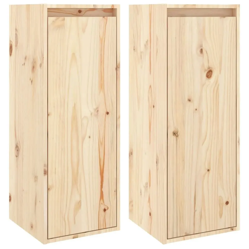 Wall Cabinets 2 pcs 30x30x80 cm Solid Wood Pine 813496