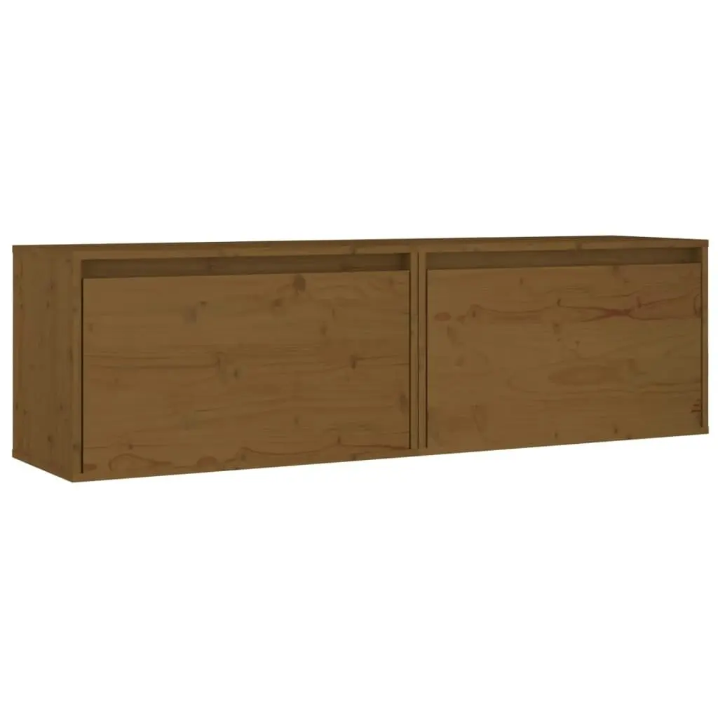 Wall Cabinets 2 pcs Honey Brown 60x30x35 cm Solid Wood Pine 813452