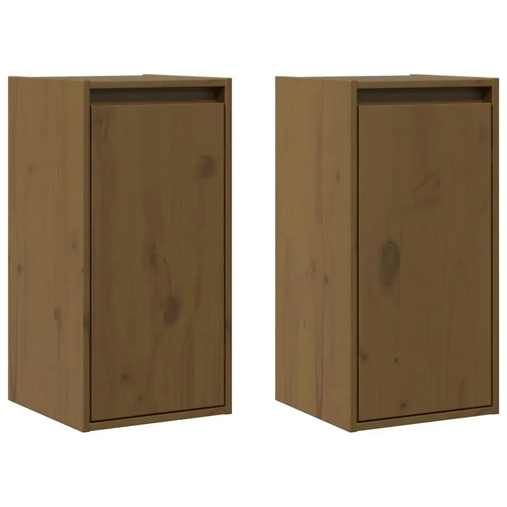 Wall Cabinets 2 pcs Honey Brown 30x30x60 cm Solid Wood Pine 813492