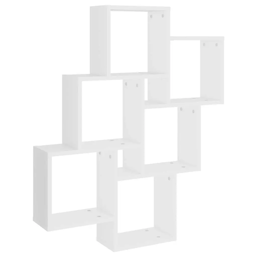 Wall Cube Shelf White 78x15x93 cm Engineered Wood 807169