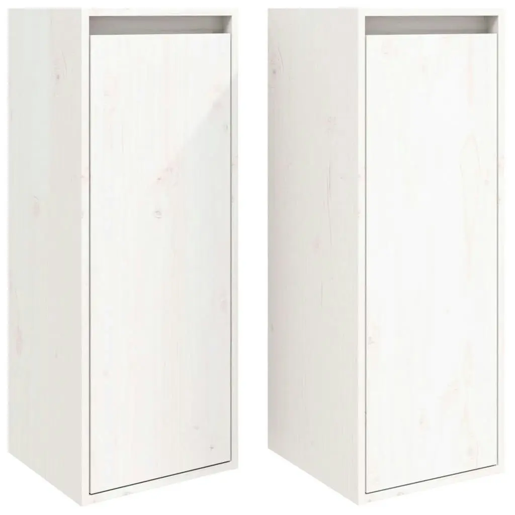 Wall Cabinets 2 pcs White 30x30x80 cm Solid Wood Pine 813498