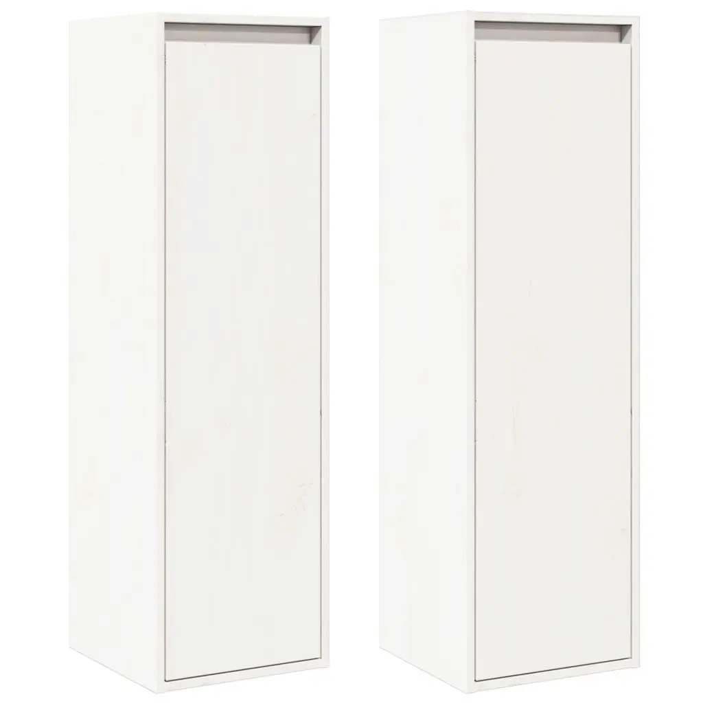 Wall Cabinets 2 pcs White 30x30x100 cm Solid Wood Pine 813508