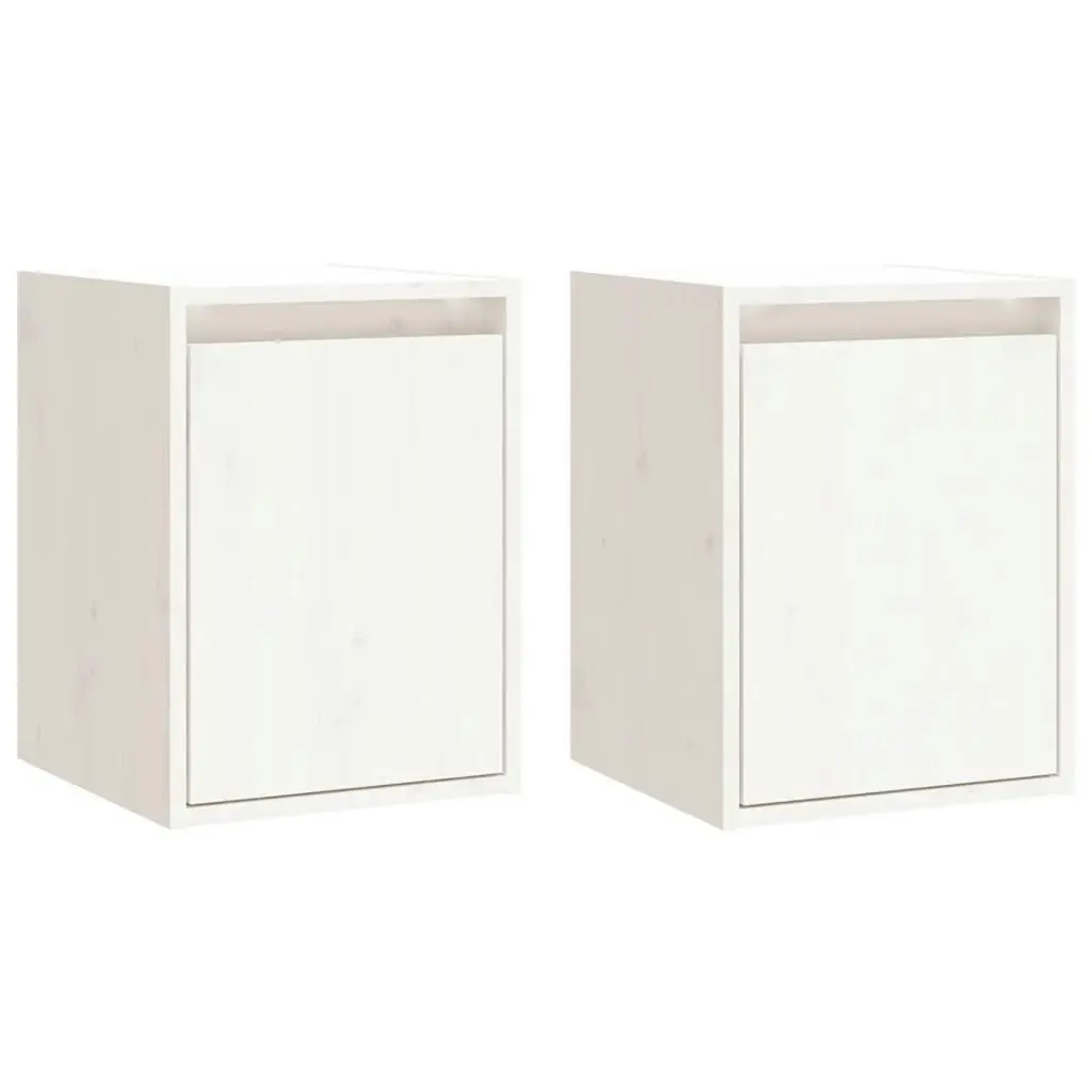 Wall Cabinets 2pcs White 30x30x40 cm Solid Wood Pine 813478