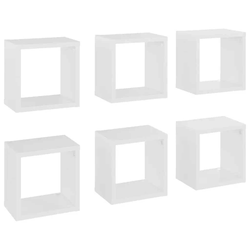 Wall Cube Shelves 6 pcs White 22x15x22 cm 807054