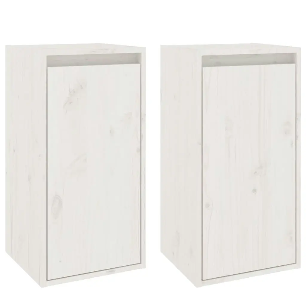 Wall Cabinets 2 pcs White 30x30x60 cm Solid Wood Pine 813488