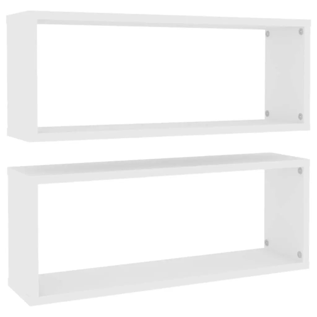 Wall Cube Shelves 2 pcs White 60x15x23 cm Engineered Wood 807133