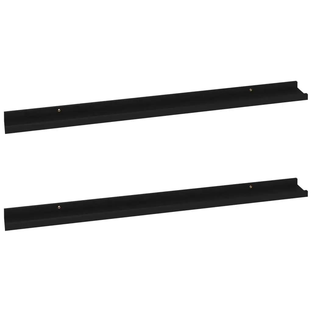 Wall Shelves 2 pcs Black 100x9x3 cm 326665