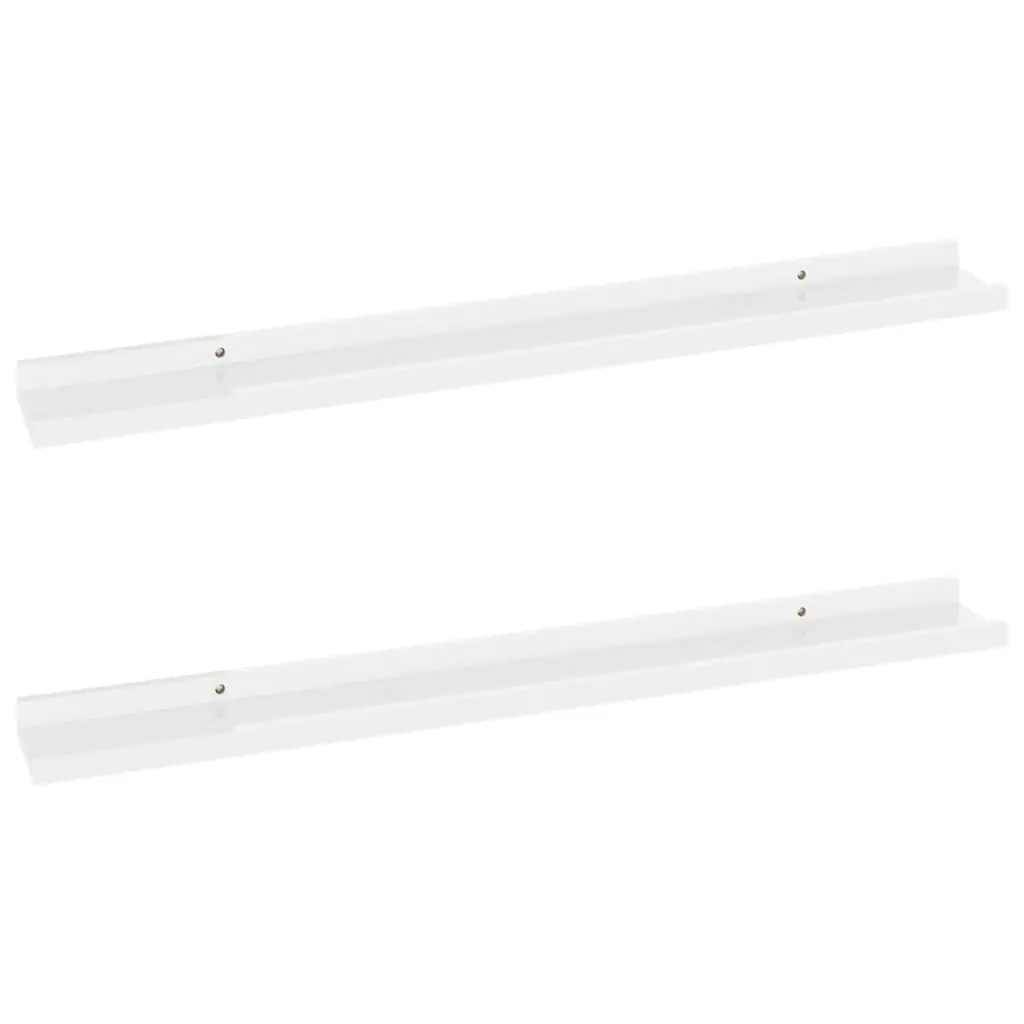 Wall Shelves 2 pcs High Gloss White 80x9x3 cm 326650