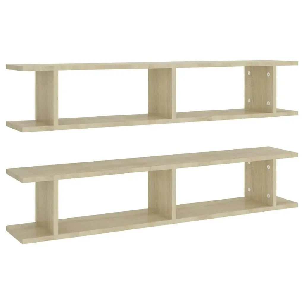 Wall Shelves 2 pcs Sonoma Oak 105x18x20 cm Engineered Wood 807208