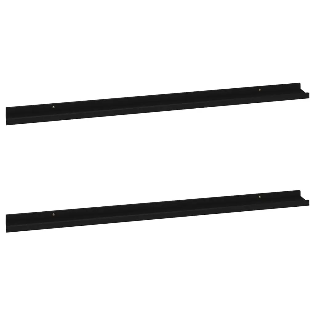 Wall Shelves 2 pcs Black 115x9x3 cm 326666