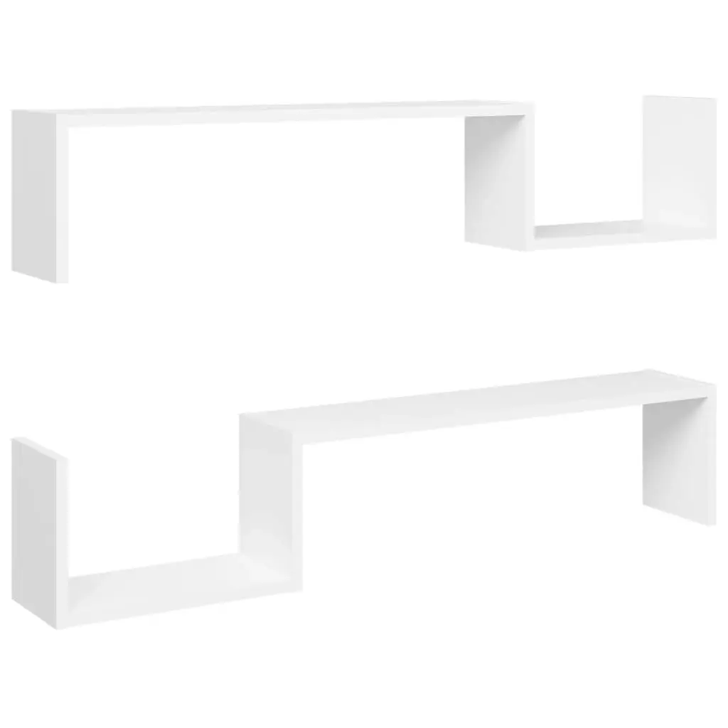 Wall Shelves 2 pcs White 100x15x20 cm Engineered Wood 807268