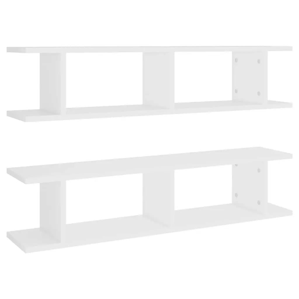 Wall Shelves 2 pcs White 90x18x20 cm Engineered Wood 807196