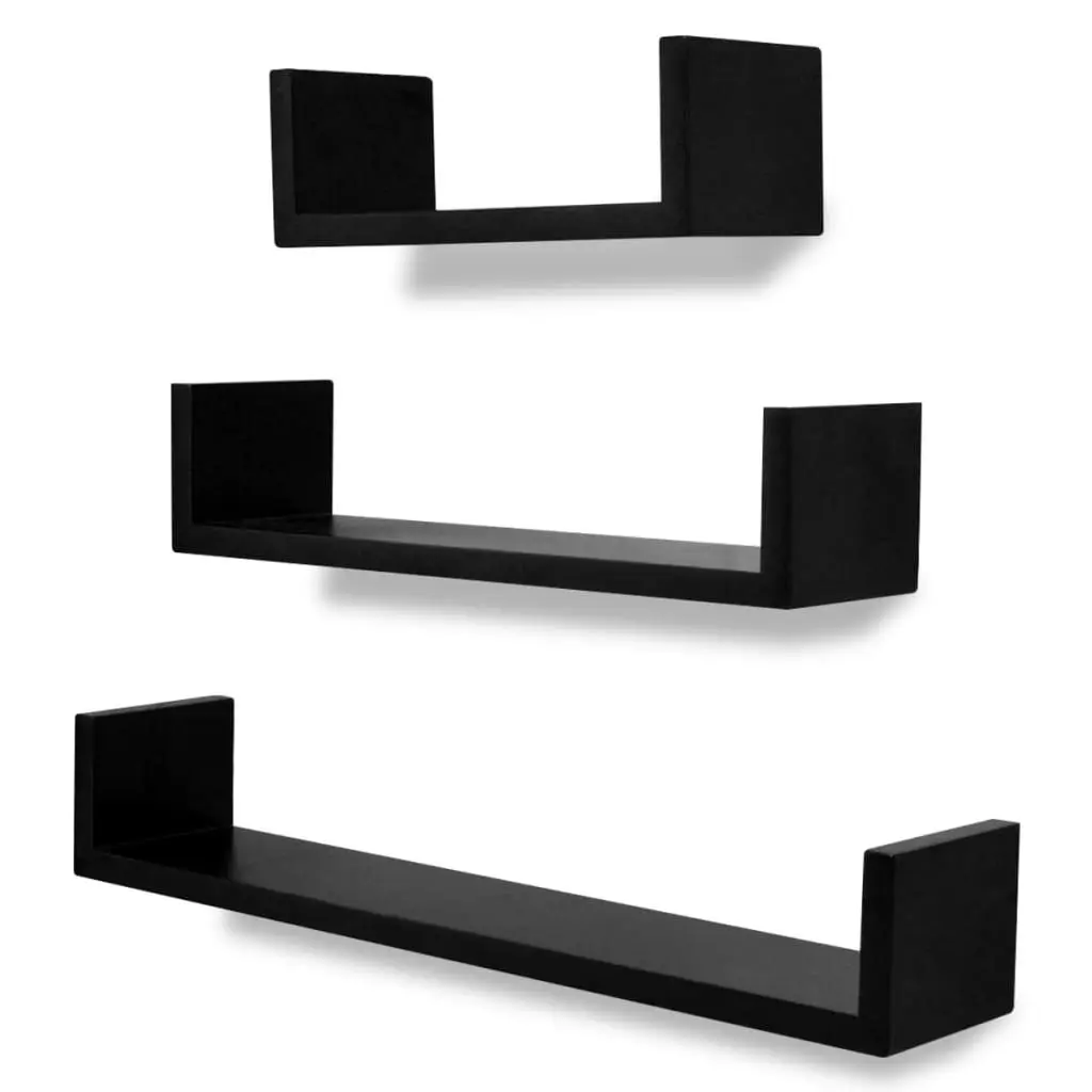 Wall Shelves 6 pcs Black 275989