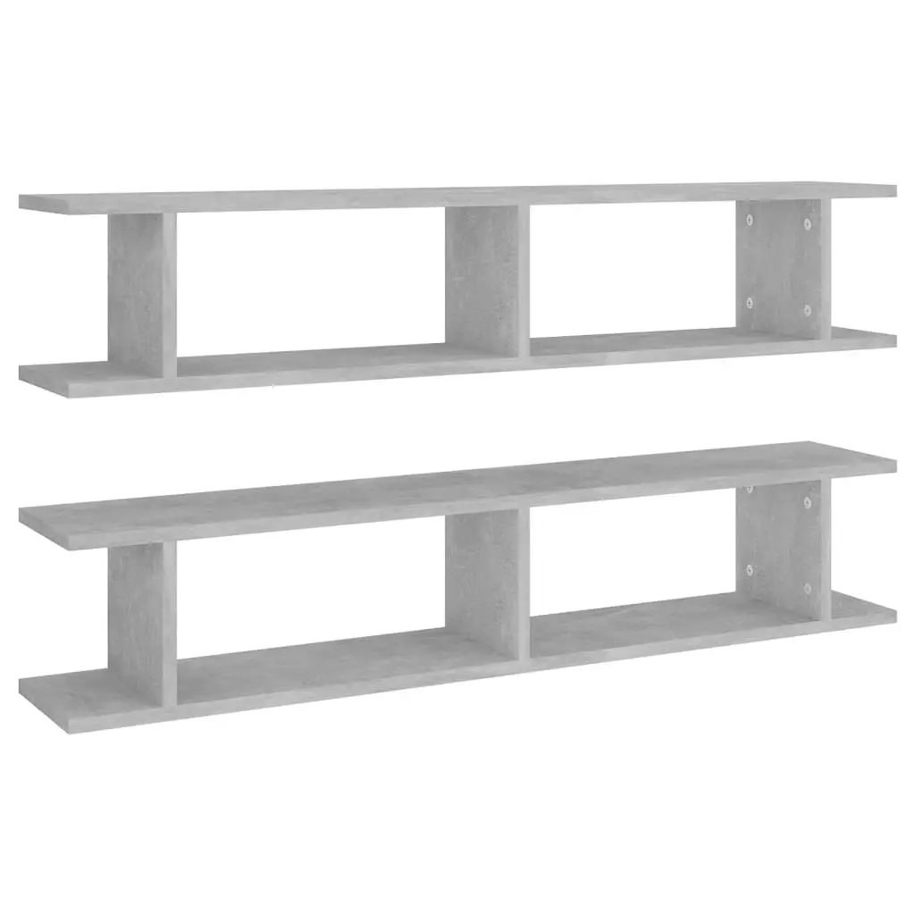 Wall Shelves 2 pcs Concrete Grey 105x18x20 cm Engineered Wood 807209