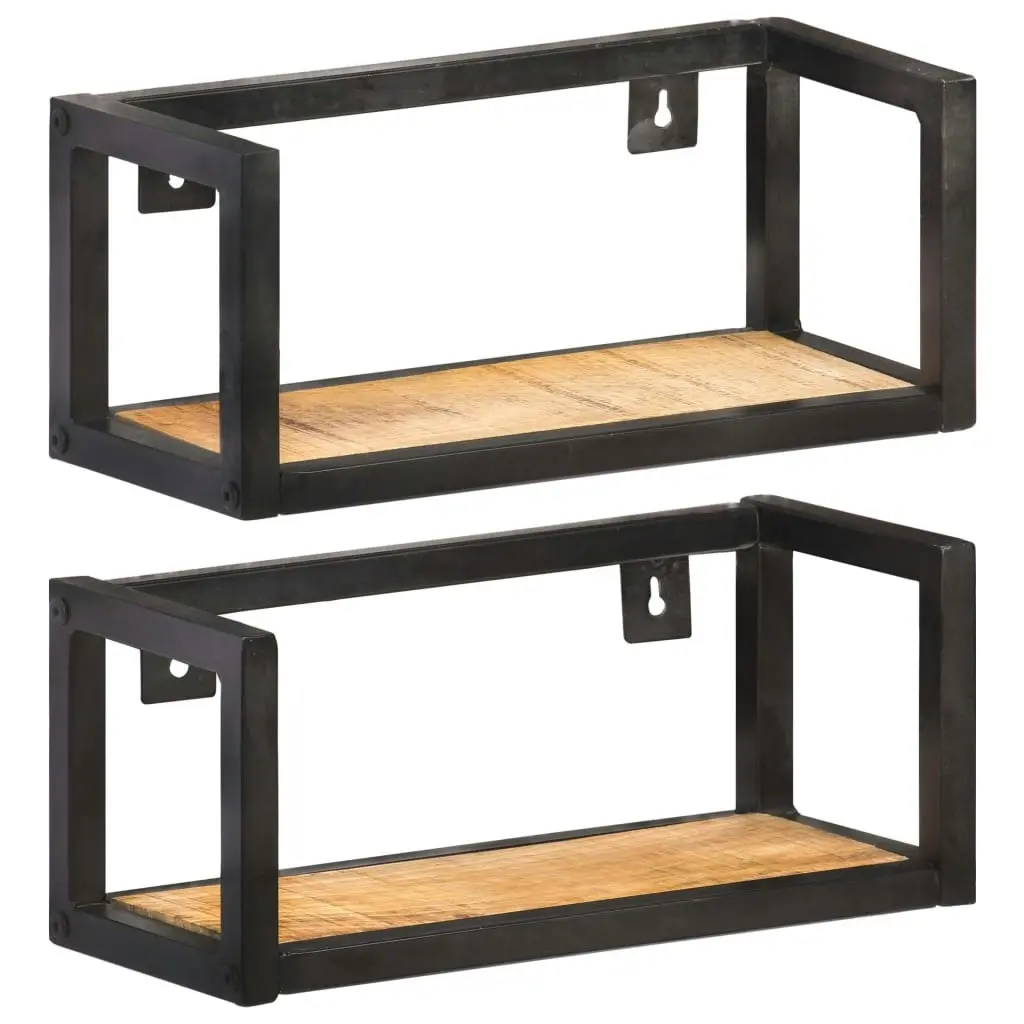 Wall Shelves 2 pcs 40 cm Rough Mango Wood 320667