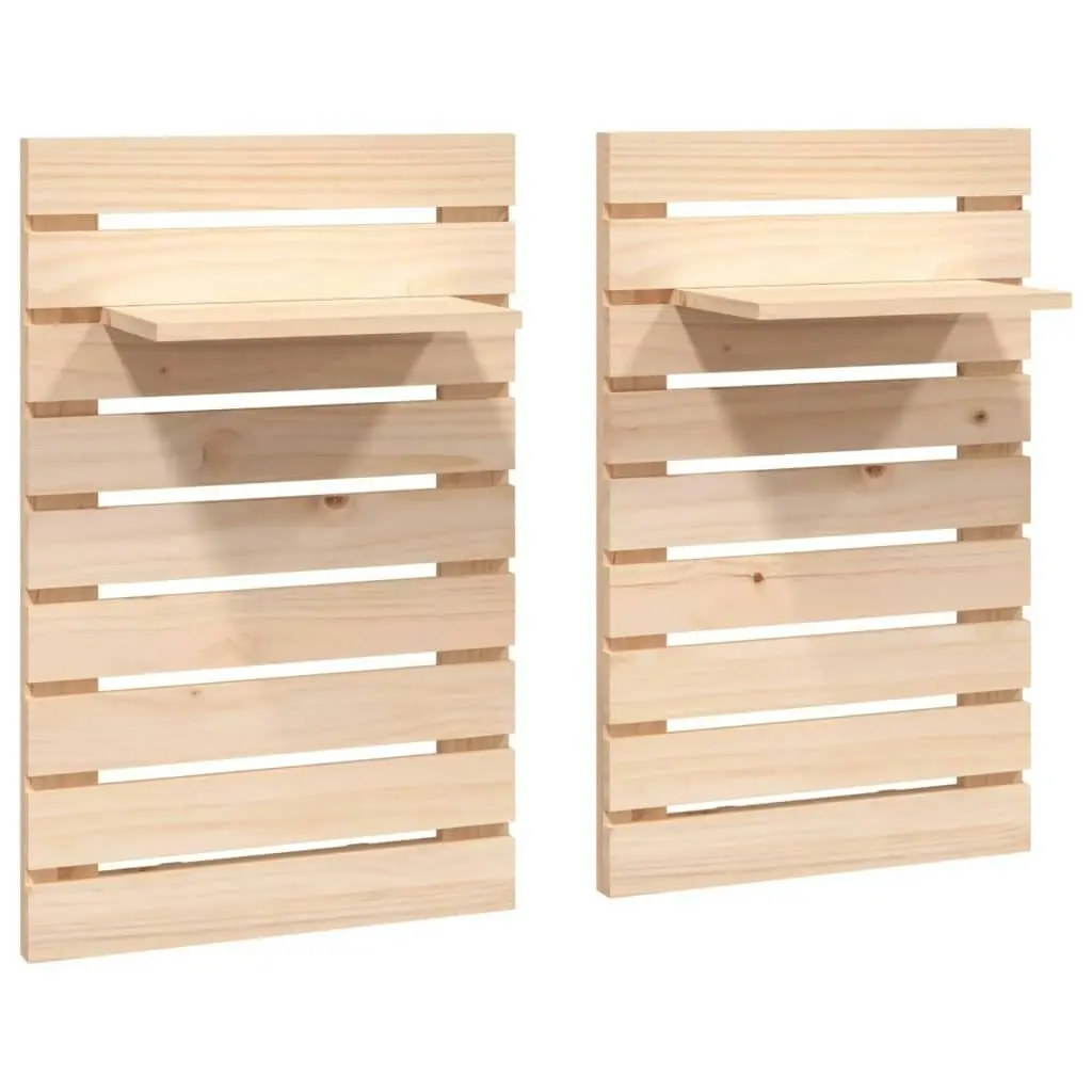 Wall-mounted Bedside Shelves 2 pcs Solid Wood Pine 824768