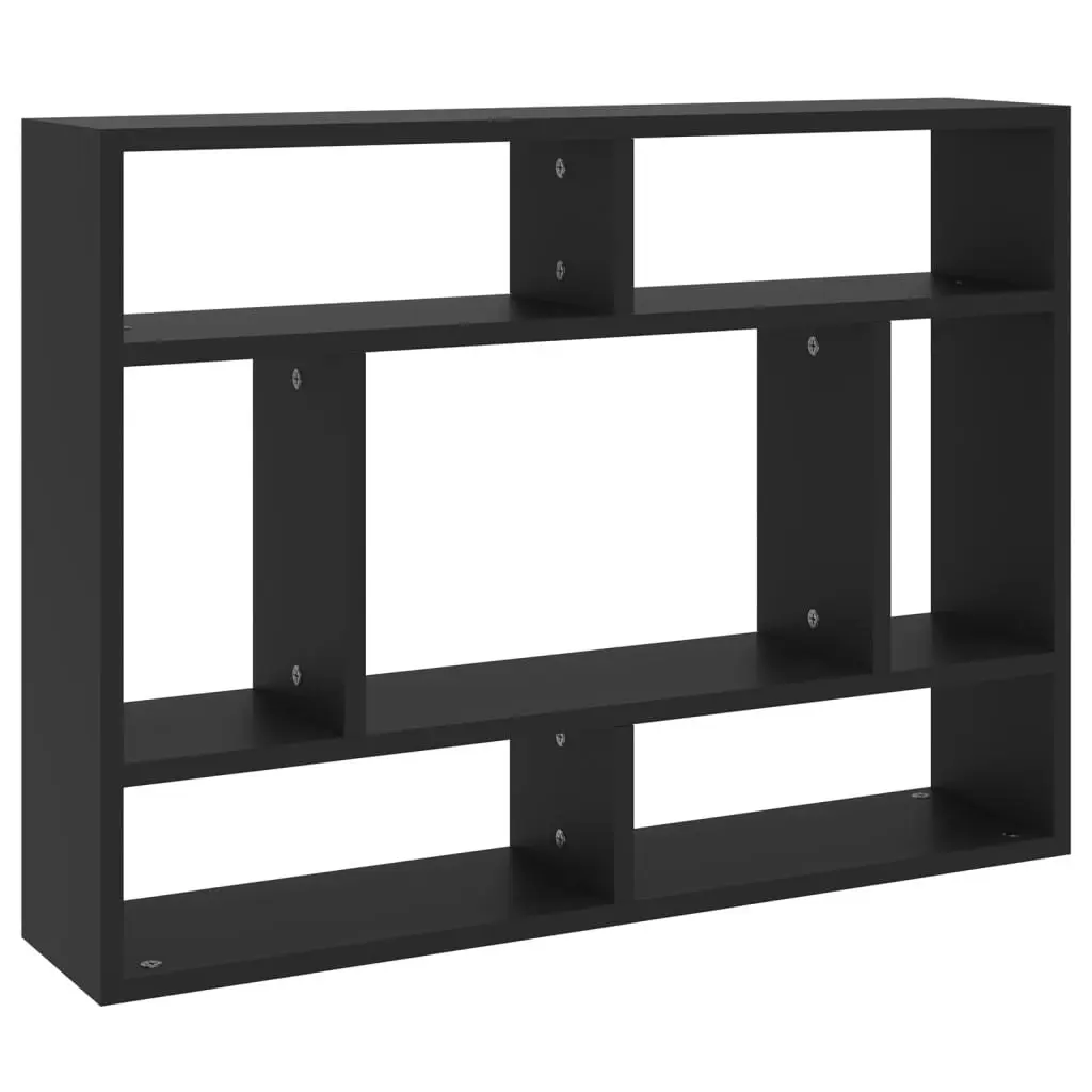 Wall Shelf Black 75x16x55 cm Engineered Wood 803003