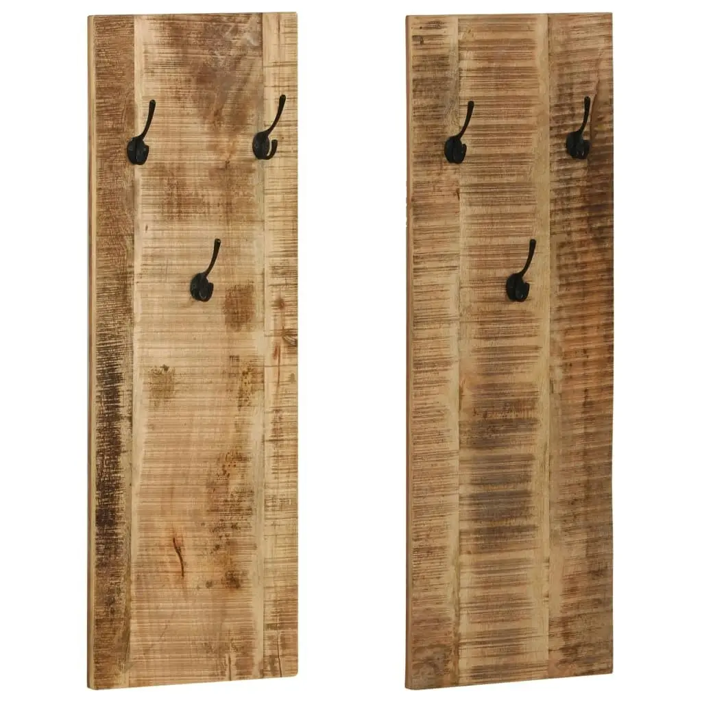 Wall-mounted Coat Racks 2 pcs Solid Mango Wood 36x110x3 cm 246025