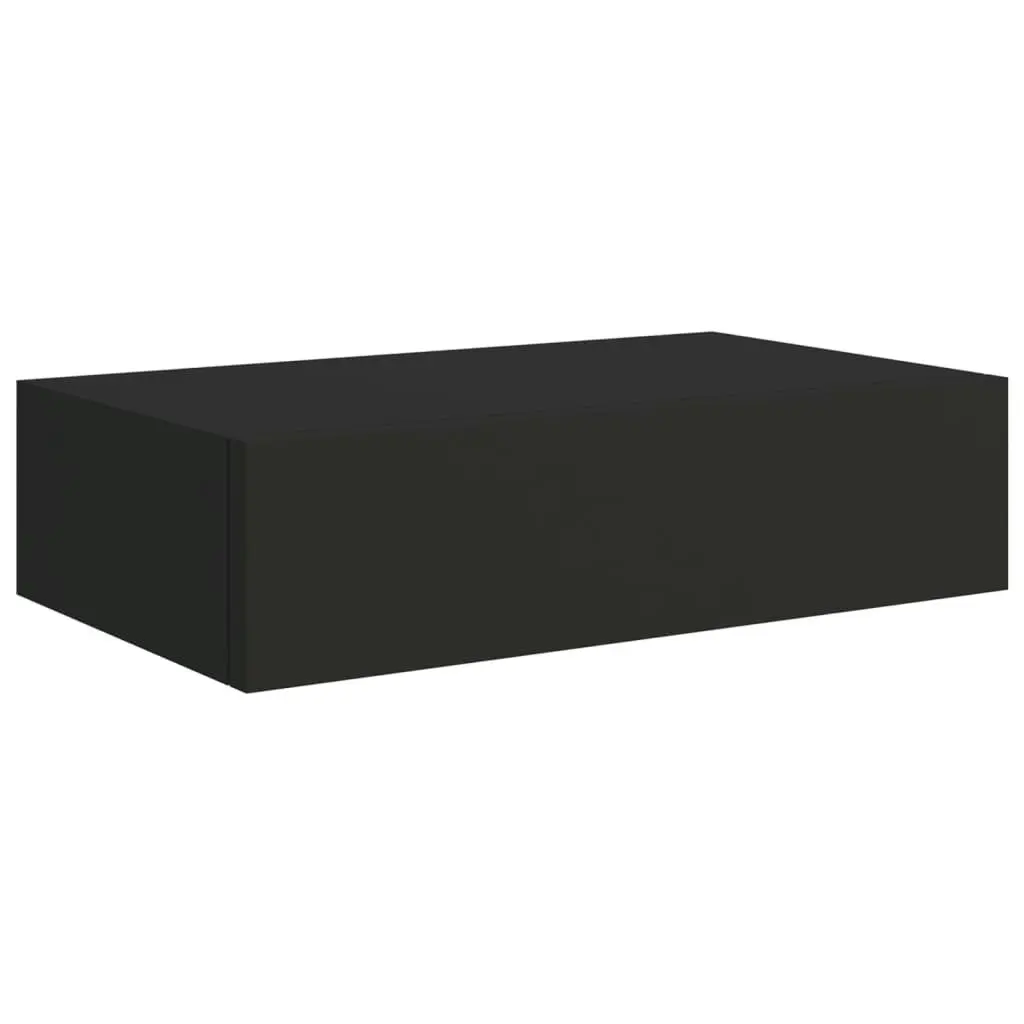 Wall-mounted Drawer Shelf Black 40x23.5x10cm MDF 330243