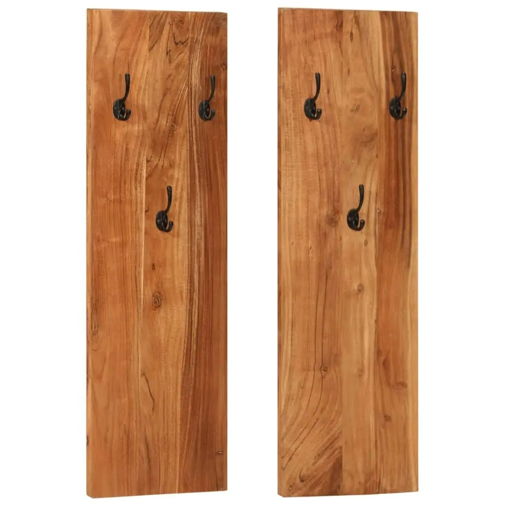 Wall-mounted Coat Racks 2 pcs 36x3x110 cm Solid Acacia Wood 337068