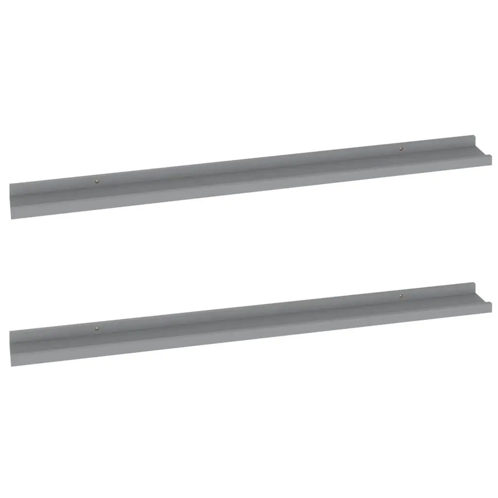 Wall Shelves 2 pcs Grey 100x9x3 cm 326672